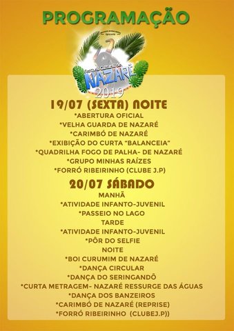 Lenha na Fogueira - Começa hoje Festival Cultural do Distrito de Nazaré do Madeira - Acadêmicos da Zona Leste e Workshop de Carnaval - Gente de Opinião